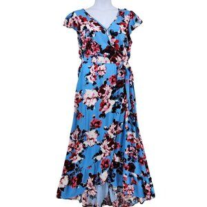 BAND OF GYPSIES Women's Size Large Floral Side Tie Open Back with tie Dress NEW